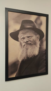 Black  & White print on wood -Rebbe.